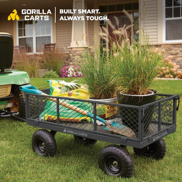 Gorilla Carts steel utility wagon — all-metal for heavy work
